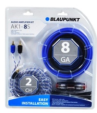 Blaupunkt AK1-8S 2 Channel 8 Gauge Car Audio 8GA Amplifier Wire Kit