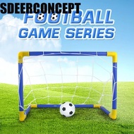 SDEERCONCEPT Soccer Goal Post Net Set, High-Strength Frame Foldable Kids Soccer Goal, with Inflatabl