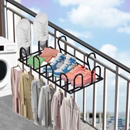 Balcony shoe drying rack with 8 drying heads - convenient balcony clothes drying rack Shelf