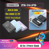 Pineng PN-701PD Wireless Charges Mini Power Bank CCC 3C 22.5W With Built-Cable Super fast Charging p