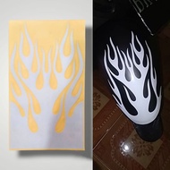 Motorcycle Front Fender Sticker Picture Tongue Fire 25x15cm cutting Reflective On Embossed