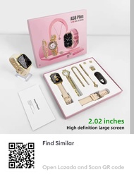 A58 Plus Couple Watch Set of 2 Men Smart Watch + Womens Diamond/PINK
