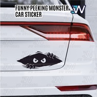 Funny Peeking Monster Car Sticker / Sticker Monster / Deco Car Sticker / Pelekat Kereta