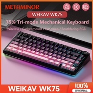 WEIKAV WK75 Mechanical Keyboard 75% RGB Tri-Mode Wired Bluetooth 2.4G Gasket Structure Hot-swap Gami