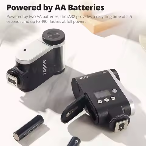 Godox iA32 Mini Camera Flash Up to 490 Full-Power Flashes 6200K CCT Manual Flash for Various Camera 