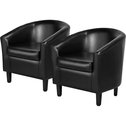 Leather Lounge Chair, Upholstered Chaise Lounge Armchair, Comfy Club Chair with Sturdy Legs for Loun