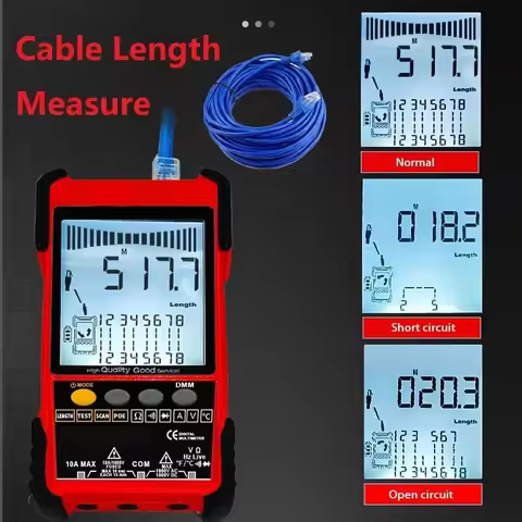 ET616/ET618 Network Cable Finder Multimeter 2-in-1 500m Network Cable Length Measurement USB Chargin