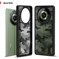 IBMRS เข้ากันได้กับ Realme 11 Pro/ 11 Pro+/11 Pro Plus Case Camo Clear Hard Back กันกระแทกฝาครอบป้องกันขั้นสูง-Matte Black