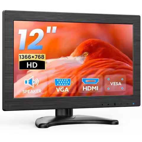 Eyoyo 12-inch Video Monitor for Computer CCTV Camera Desktop Display 1366x768 HD LED Screen with HDM