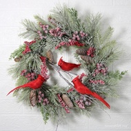 Meihui Red Clothes Bishop Fish Scale Pine Berries Christmas Decoration Door Garland Christmas Wall-M