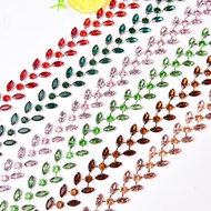 1Yard Glittering Delicate Leaf Glass Rhinestone Trim Glass Crystal Chain Diy Ribbon Necklace Bridal 