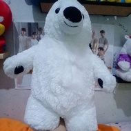 ORIGINAL DUNKIN DONUTS BEAR BAG AND KNITTED DOLL