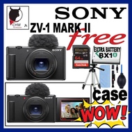 READY STOCK SONY ZV-1M2 ZV1 MARK II FREE EXTREME PRO SD CARD 64GB, BATTERY BX1, CASE, TRIPOD AND CLE