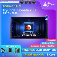 Android 14 Carplay Auto 2K Screen Car Radio Multimedia Player For Hyundai Sonata 7 LF 2017-2019 2DI