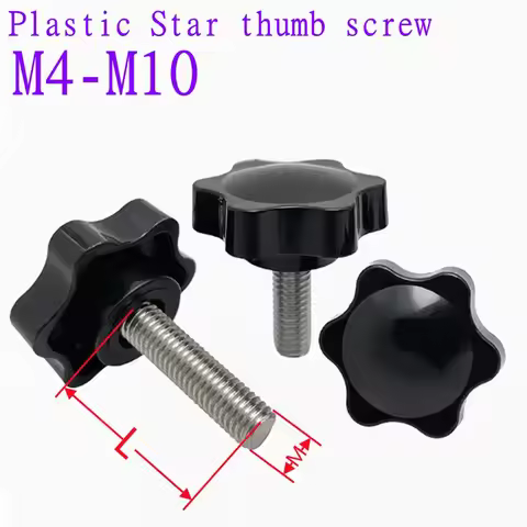 2-5pcs M3 M4 M5 M6 M8 M10 *12mm to 80mm Star Plum Bakelite Hand Tighten Thumb Screw Knob Tightening 