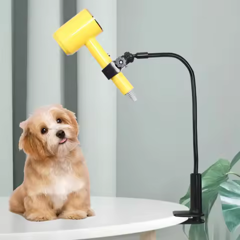Pet Dog Cat Hair Dryer Holder Grooming Table Hair Dryer Clamp for Pet dogs 360 Degree Adjustable Fol