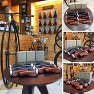 BROOKS ENGLAND: ERGON GP1 LEATHET GRIPS 130/130 mm/ 130/95 mm (L/R) Handlebar Cover