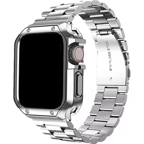 TPU Protector Case+Metal Strap For Apple Watch Ultra Band 49mm 45/44mm 41mm 40/38 Stainless steel Br