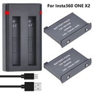 For Insta360 ONE X2 Baery And Dual B Charger Kit Compatible with Insta 360 One X2 Action Camera,5.7K 360,1700mAh Akku