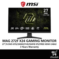 MSI MAG 272F X24 (240Hz) 27" (FHD/ RAPID IPS/ 1ms GTG/ Flat Gaming Monitor) Gaming Computer Monitor