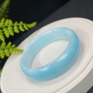 高品質 異極礦手镯 58+MM 冰潤高瓷玉化淺藍白 內在潛能 開啓好運