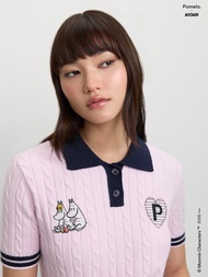 [Pomelo] Pomelo. x Moomin เสื้อโปโลผ้าถัก - สีชมพู