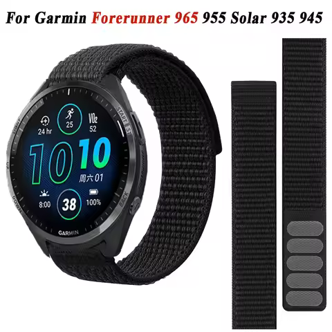 Hook Loop Nylon Watch Strap For Garmin Forerunner 965 955 Solar 945 935 745 Strap Sport Band 22mm Re