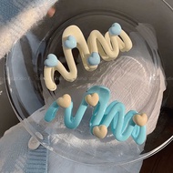 Broken Hair Wavy Hair Clip Large Cream Hairpin Back Head Hair Shark Girl Hair Accessories Headdress