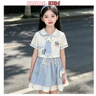 1-15yrs Kids Cinnamoroll JK Uniform Set | Short Sleeve Casual Shirt & Pleated Skirt, Summer School S