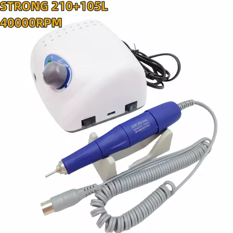65W STRONG 210 Model Nail Drill Plus 105 105L Handpiece 40000RPM for Nail Manicure Milling Cutter an