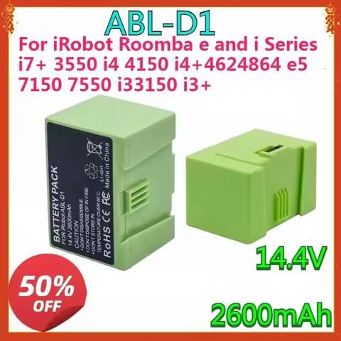 For iRobot Roomba e and i Series i7+ e5 7150 7550 i3 3150 i3+ 3550 i4 4150 i4 Accessories 14.4V 2600