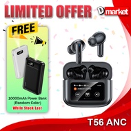Awei T56 ANC + ENC Wireless Earbuds Touch Screen Earbuds Headphone Noise Cancellation Earphone Awei 
