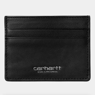 CARHARTT LOGO VEGAS CARDHOLDER Cowhide Card Holder Wallet Black Silver I033109