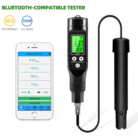 BLE-9100 Digital Dissolved Oxygen Meter Bluetooth APP Data Synchronization Hydroponics Pool Aquarium
