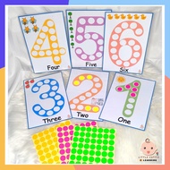 LITTLE CUTTIE Do-A-Dot Number 0 to 10 Sticker Activity Montessori Toys Toddler Early Learning Buku Latihan Prasekolah 123