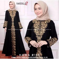 Jubah muslimah wanita dewasa/ ABAYA HITAM BORDIR HAWA 165/ Dress hitam muslimah dewasa/gamis abaya wanita