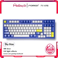 MEIDAYST [FOREV K98] 98 คีย์ mechanical keyboard คีบอร์ดเกมมิ่งไฟ RGB คีย์บอร์ดมี ใช้ได้ทั้งทำงานและ