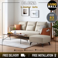 Living Mall Olena Fabric 3 Seater Sofa with Ottoman