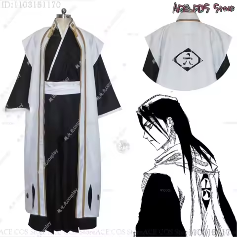 Kuchiki Byakuya Cosplay Costume Anime Wigs Anime Cosplay For Halloween Party Cosplay Suit Mens Rolep
