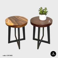 COT403. Chengal Emas or Raintree Solid Wood Round Stool / Chair / Side Table / Coffee Table