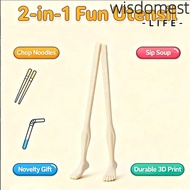 WISDOMEST 1pair Foot Shape Chopsticks, 22cm With Straw Toe-Shaped Chopsticks, Novelty Lightweight So