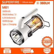 SUPERFIRE Flashlight M61 Searchlight Portable Work Light Waterproof Strong Light Flashlight