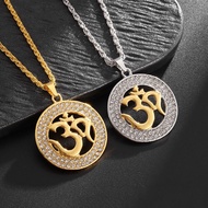 Om Symbol Pendant Necklace for Men Women Yoga Hindu Spiritual Amulet Jewelry
