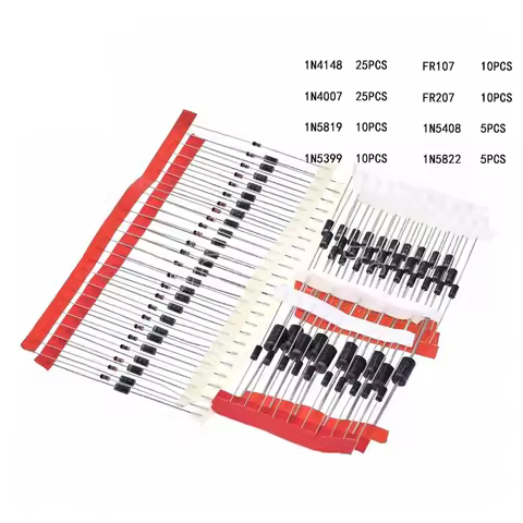 Fast Switching Schottky Diode kit set 1N4148 1N4007 1N5819 1N5399 1N5408 1N5822 FR107 FR207,8values=