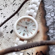 *Ready Stock*ORIGINAL Alexandre Christie 2567LHBRGMS White Ceramic Water Resistant Ladies Watch