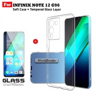 PAKET Case Infinix Note 12 G96 Case Clear Silicon TPU Bening Free Screen Guard Protector Handphone