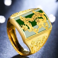 cincin lelaki cincin 999 Real Gold Ring Men Classic Domineering Fingerboard Adjustable Horse to Succ