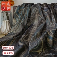 Gilded Ink-Dyed Jacquard Fabric Jacquard]Retro Fabric Black and Blue Color Block Suit Bag Abstract S