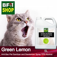 Antibacterial Pet Sanitizer Deodorizer Spray (ABPSD-Cat) - 75% Alcohol - Green Lemon - 5L - Cat, Kitten