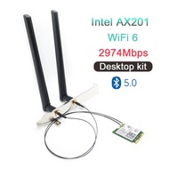 2974Mbps Bluetooth 5.0 Wireless AX201NGW Wifi Desktop Kit IPEX MHF4 U.FL Antenna For NGFF/M.2 CNVIo2
